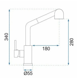 Змішувач для кухні Rea Troy одноважільний з висувною лійкою нікель REA-B6301