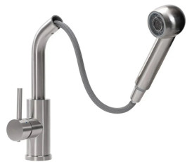 Змішувач для кухні Rea Troy одноважільний з висувною лійкою нікель REA-B6301