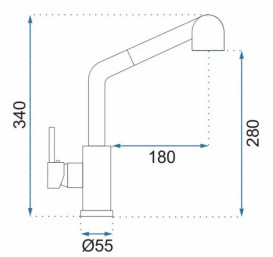 Смеситель для кухни Rea Troy однорычажный с выдвижной лейкой черный REA-B6300