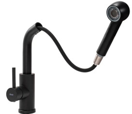 Смеситель для кухни Rea Troy однорычажный с выдвижной лейкой черный REA-B6300