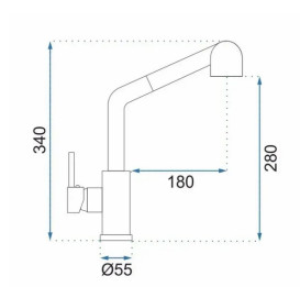 Смеситель для кухни Rea Troy однорычажный с выдвижной лейкой матовое золото REA-B6302