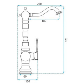 Змішувач для кухні Rea Venice одноважільний бронза REA-B2500