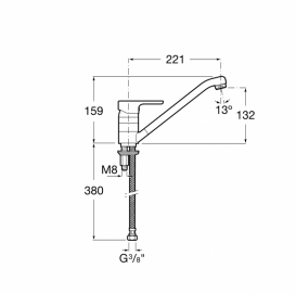 Змішувач для кухні Roca L20 змішувач латунь хром A5A8909C00