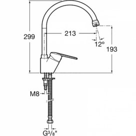 Смеситель для кухни Roca Victoria-N однорычажный латунь хром A5A8425C00