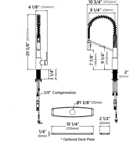 Смеситель для кухни с подключением к фильтру Kraus Oletto с выдвижной лейкой античная бронза KFF-2631SFACB