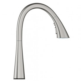 Змішувач для кухні з висувною лійкою сенсорний Grohe Zedra Touch одноважільний суперсталь 30219DC2