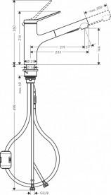 Смеситель для кухни с выдвижной лейкой Hansgrohe Zesis M33 150 однорычажный хром 74800000