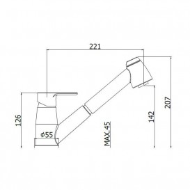 Змішувач для кухні з висувною лійкою Paffoni Blu хром BLU 183 CR