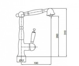 Смеситель для кухни с выдвижной лейкой BUGNATESE OXFORD OXBR6388