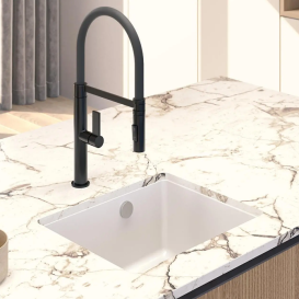 Змішувач для кухні Sink Quality Mega одноважільний з гнучким виливом чорний BFL-BK