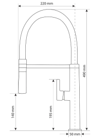 Змішувач для кухні Sink Quality Mega одноважільний з гнучким виливом золотий BFL-GD
