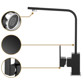 Змішувач для кухні Sink Quality Moon одноважільний чорний BNK-bk