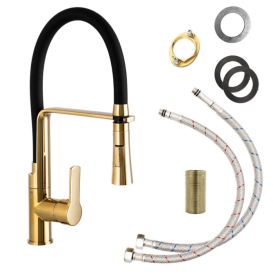 Смеситель для кухни Sink Quality Power однорычажный с гибким изливом золотой BVsK-gd