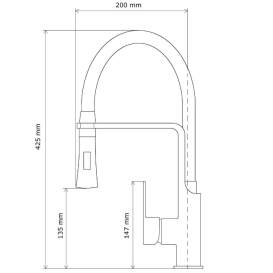 Смеситель для кухни Sink Quality Power однорычажный с гибким изливом золотой BVsK-gd