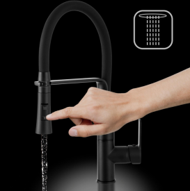 Смеситель для кухни Sink Quality Power однорычажный с гибким изливом черный BVsK-bk