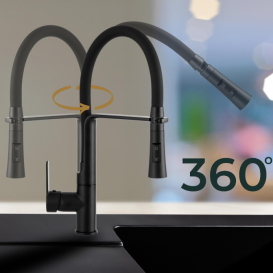 Смеситель для кухни Sink Quality Power однорычажный с гибким изливом черный BVsK-bk