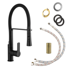 Смеситель для кухни Sink Quality Power однорычажный с гибким изливом черный BVsK-bk