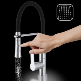 Змішувач для кухні Sink Quality Power одноважільний з гнучким виливом хром BVsK-ch