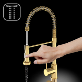 Смеситель для кухни Sink Quality Solid однорычажный с гибким изливом золотой BSL-gd