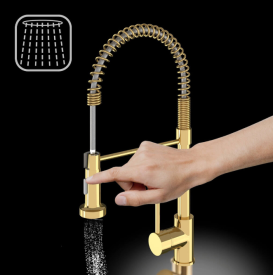 Смеситель для кухни Sink Quality Solid однорычажный с гибким изливом золотой BSL-gd