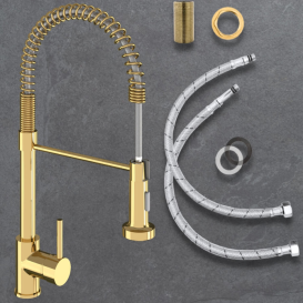 Смеситель для кухни Sink Quality Solid однорычажный с гибким изливом золотой BSL-gd