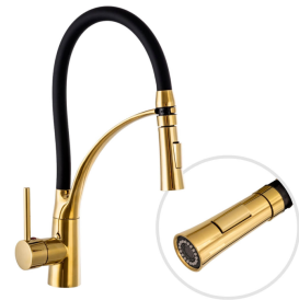 Смеситель для кухни Sink Quality Style однорычажный с гибким изливом золотой BNO-gd