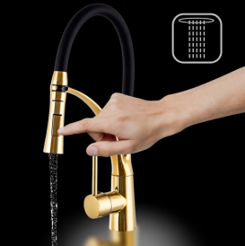 Смеситель для кухни Sink Quality Style однорычажный с гибким изливом золотой BNO-gd