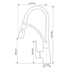 Смеситель для кухни Sink Quality Style однорычажный с гибким изливом хром BNO-ch
