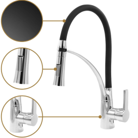 Смеситель для кухни Sink Quality Style однорычажный с гибким изливом хром BNO-ch