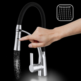 Смеситель для кухни Sink Quality Style однорычажный с гибким изливом хром BNO-ch