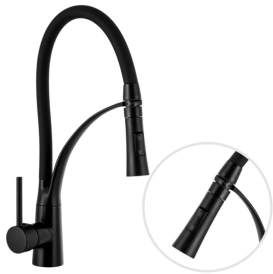 Смеситель для кухни Sink Quality Style однорычажный с гибким изливом черный BNO-bk