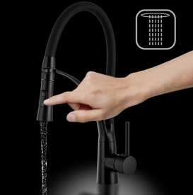 Смеситель для кухни Sink Quality Style однорычажный с гибким изливом черный BNO-bk