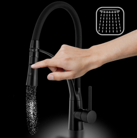 Смеситель для кухни Sink Quality Style однорычажный с гибким изливом черный BNO-bk