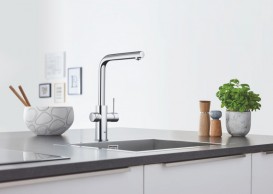 Змішувач для кухні зі стартовим пакетом Grohe Blue Home висувною Г-виливши латунь хром 31539000