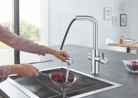 Змішувач для кухні зі стартовим пакетом Grohe Blue Home висувною Г-виливши латунь хром 31539000