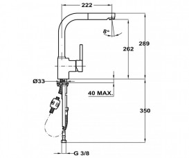 Змішувач для кухні Teka ARK 938 FB змішувач з висувною лійкою рожевий/хром 23938120FP