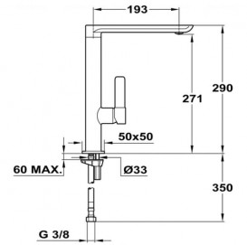 Смеситель для кухни Teka FO 915 однорычажный хром 629150200