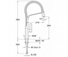 Смеситель для кухни Teka FO 999 однорычажный с выдвижной лейкой хром 629990200