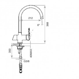 Смеситель для кухни Teka OS 210 двухрычажный хром 116090000