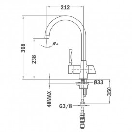 Смеситель для кухни Teka OS 210 PURE однорычажный хром 182000200