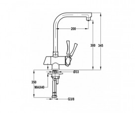 Смеситель для кухни Teka Pure OS 206 однорычажный под фильтр хром 182060200
