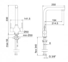 Змішувач для кухні Treemme Kitchen-Design під фільтр матовий білий 5503BB