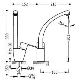 Смеситель для кухни Tres BM-Tres однорычажный хром 01744001