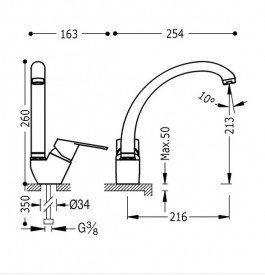 Змішувач для кухні Tres BM-Tres одноважільний хром 139441