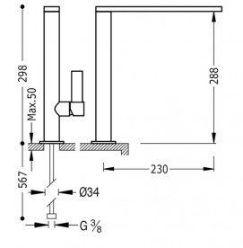 Смеситель для кухни Tres Class-Tres colors однорычажный сталь 20548601AC
