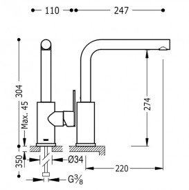 Смеситель для кухни Tres Lex-Tres однорычажный хром 181436