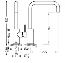 Смеситель для кухни Tres Max-Tres однорычажный хром 162541
