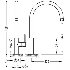 Змішувач для кухні Tres Max-Tres одноважільний хром 06254201