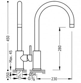 Смеситель для кухни Tres Max-Tres однорычажный хром  162540