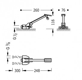 Смеситель для кухни Tres Tempotres педальный напольный хром 112370